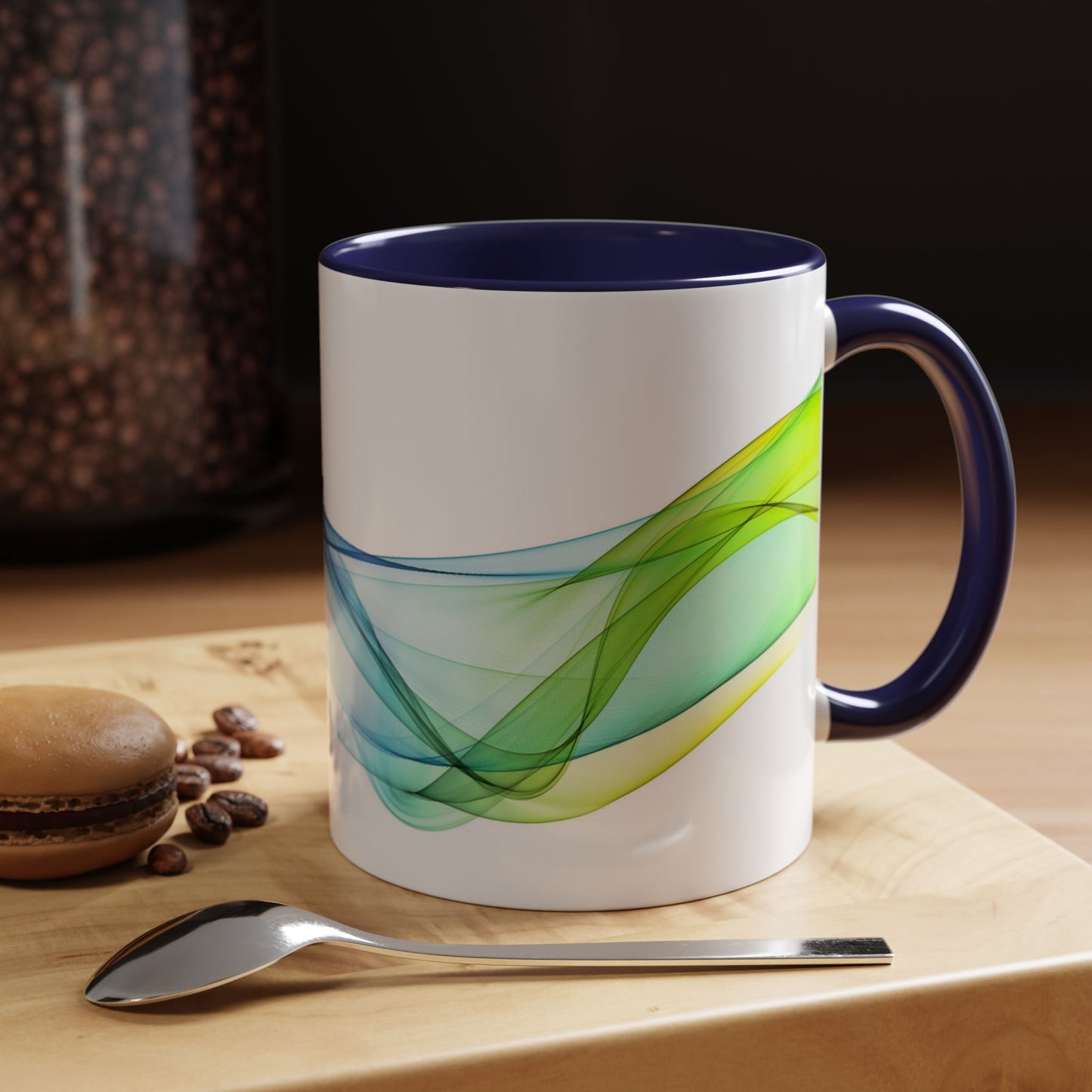 WildWestArt.co Coffee Mug – Abstract Wave Go with the Flow Art Design, 11 & 15 oz