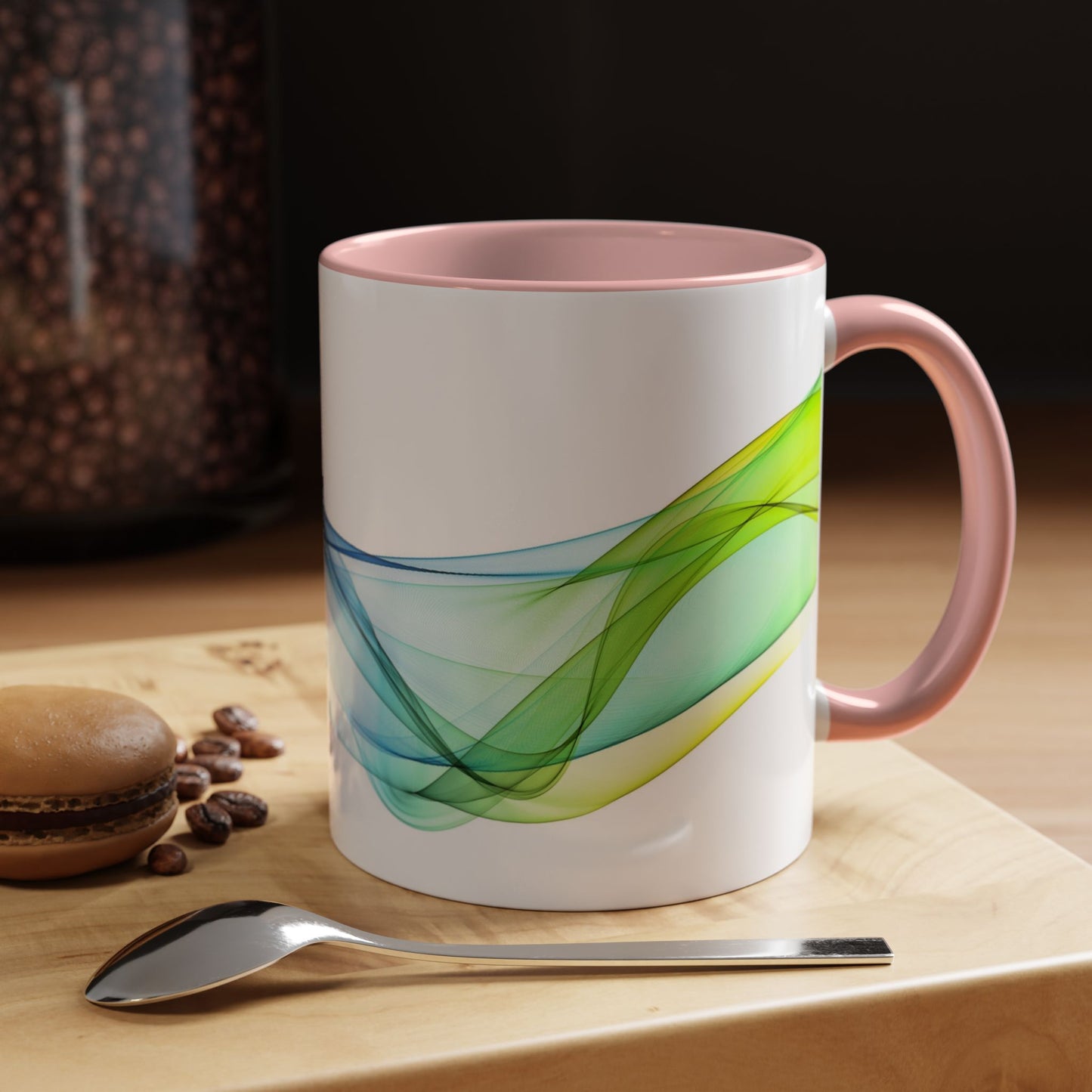 WildWestArt.co Coffee Mug – Abstract Wave Go with the Flow Art Design, 11 & 15 oz
