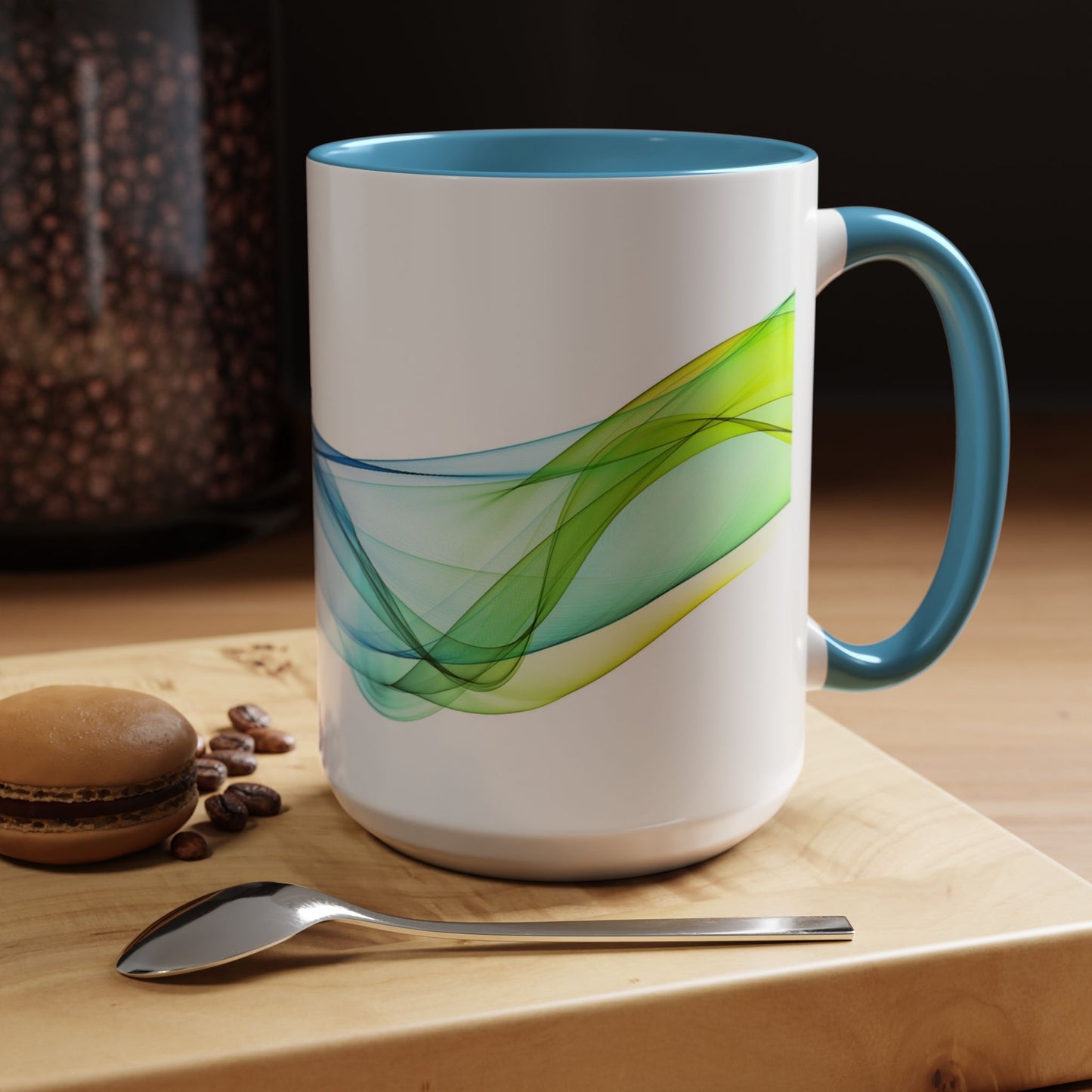 WildWestArt.co Coffee Mug – Abstract Wave Go with the Flow Art Design, 11 & 15 oz