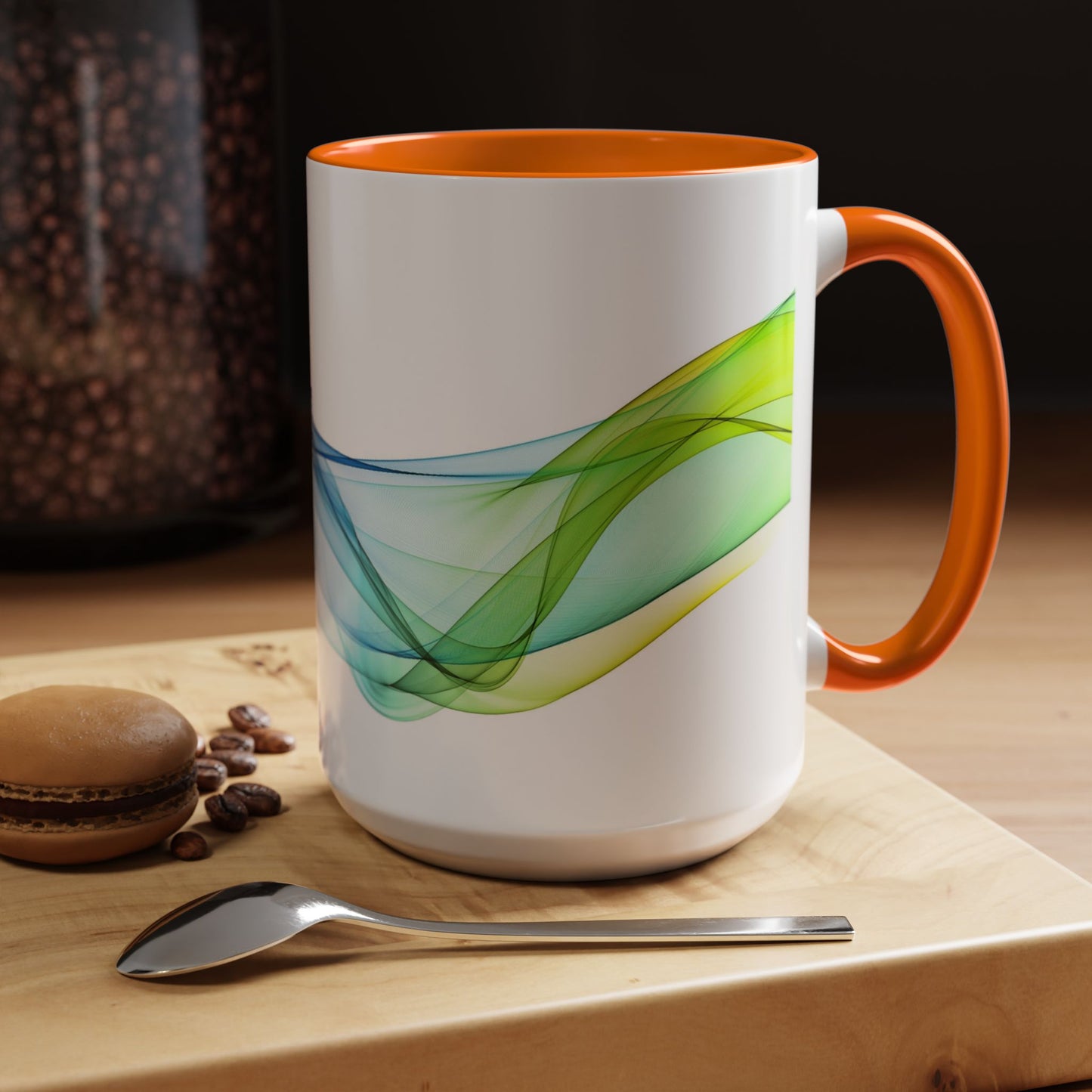 WildWestArt.co Coffee Mug – Abstract Wave Go with the Flow Art Design, 11 & 15 oz