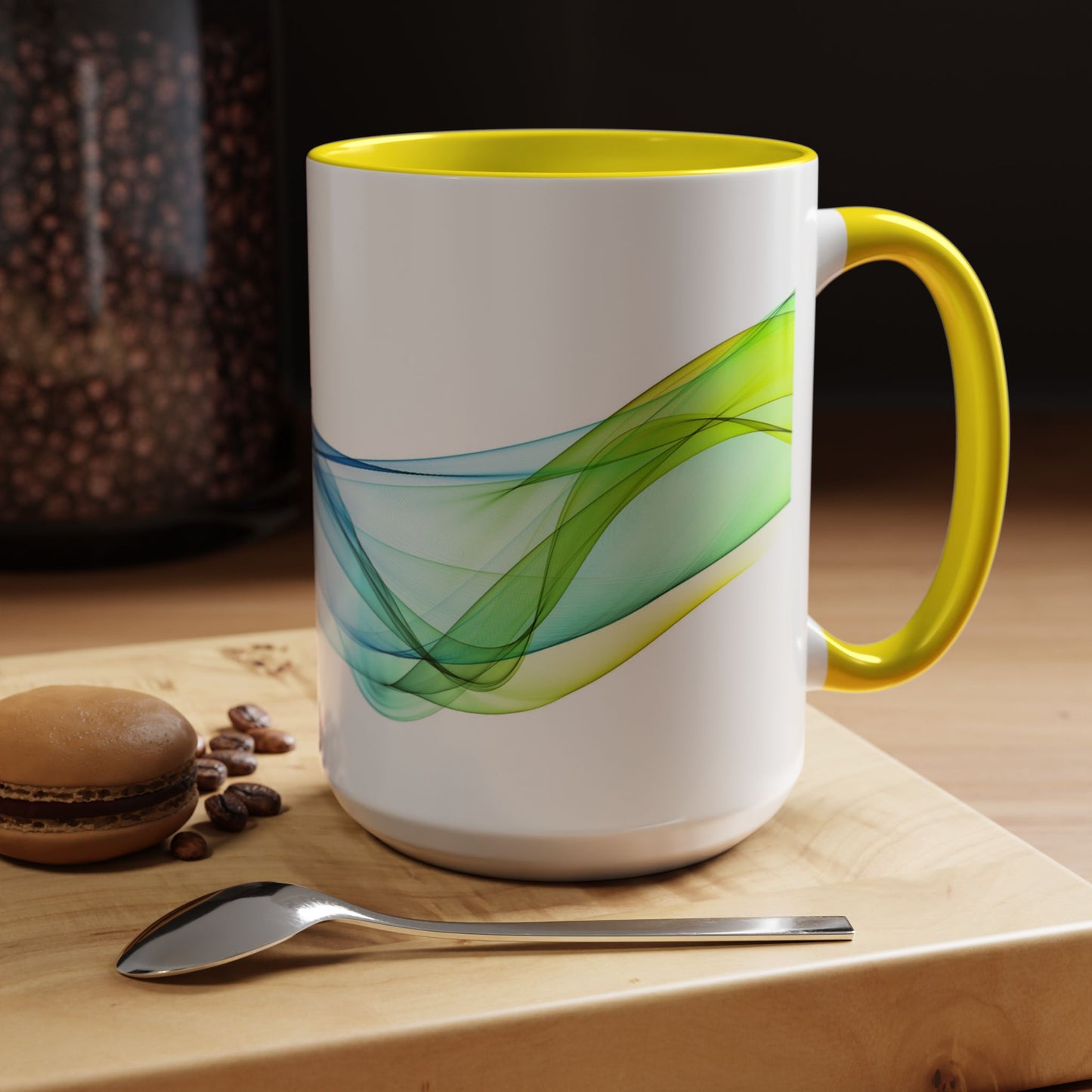 WildWestArt.co Coffee Mug – Abstract Wave Go with the Flow Art Design, 11 & 15 oz