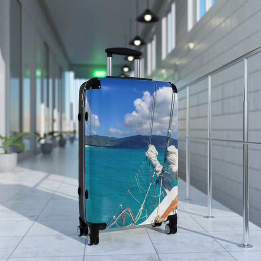 Tropical Sailboat Suitcase - Small, Medium and Large Sizes