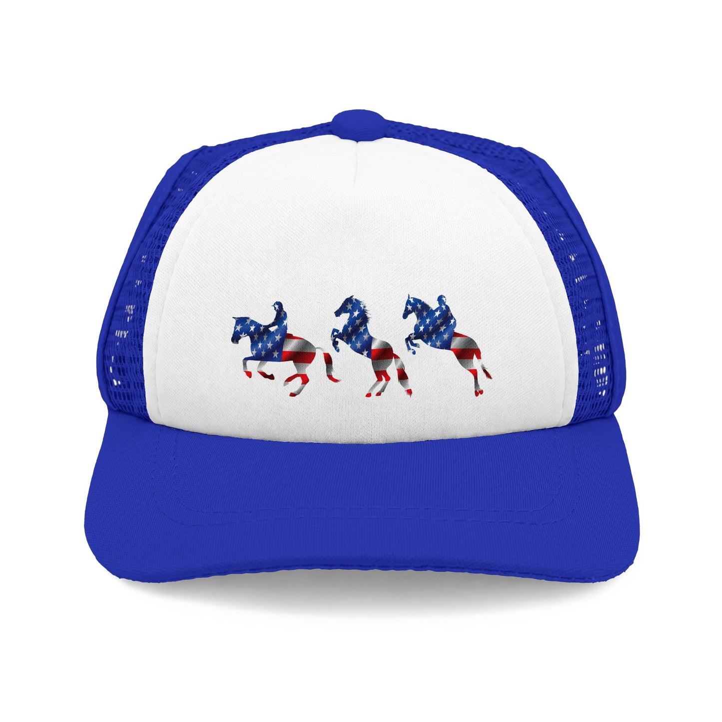 WildWestArt.co Dog Trucker Hat – Patriotic Holiday Art Design