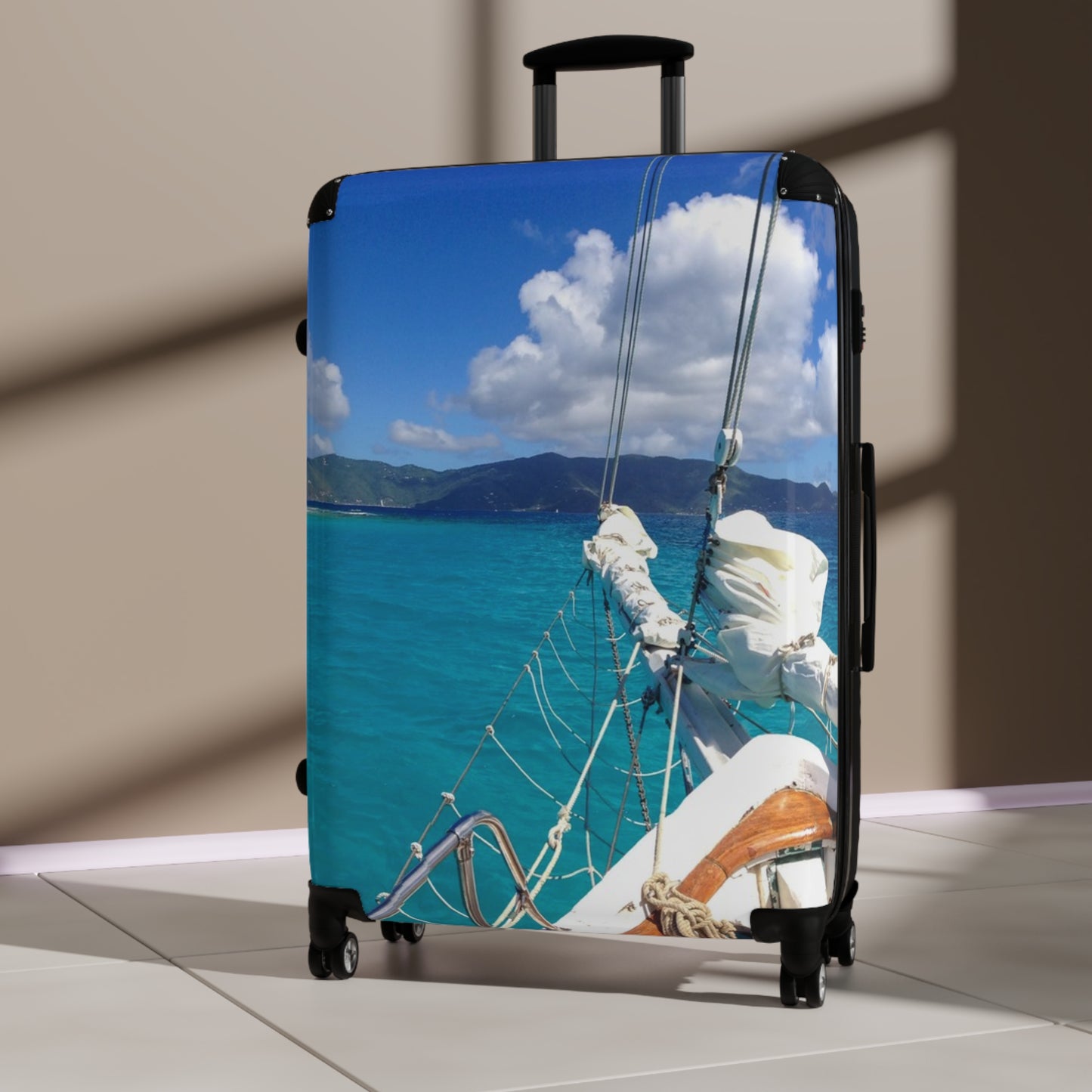 Tropical Sailboat Suitcase - Small, Medium and Large Sizes