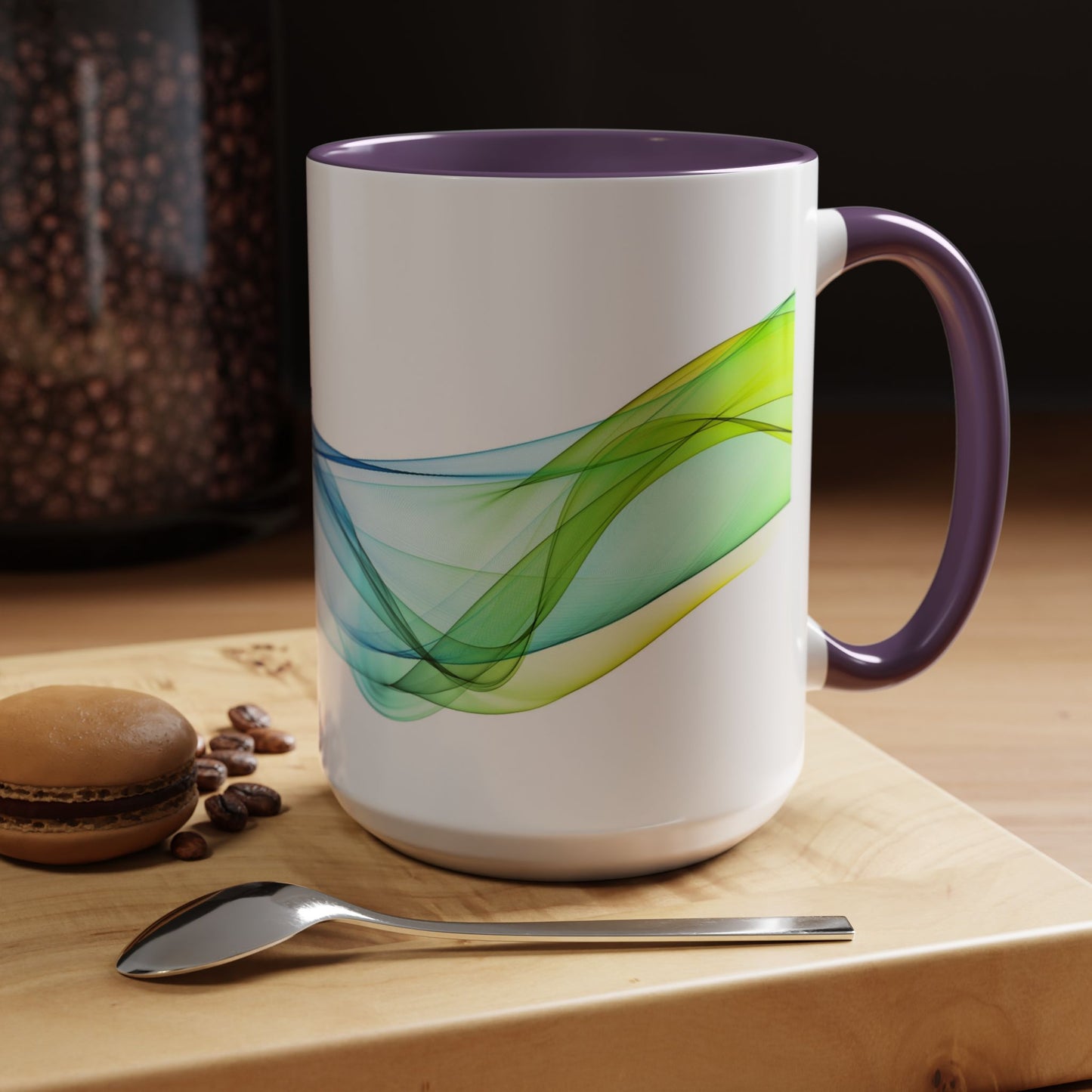 WildWestArt.co Coffee Mug – Abstract Wave Go with the Flow Art Design, 11 & 15 oz
