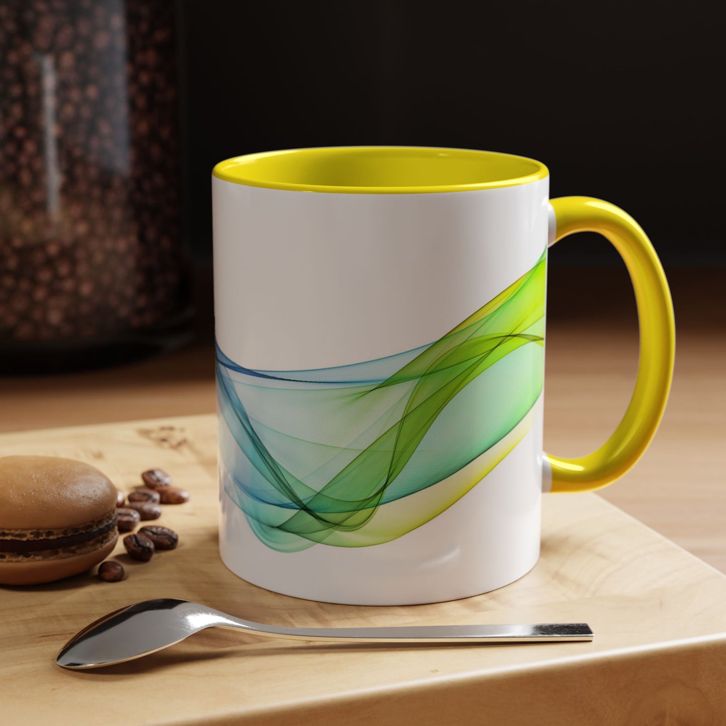 WildWestArt.co Coffee Mug – Abstract Wave Go with the Flow Art Design, 11 & 15 oz