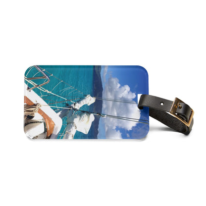 WildWestArt.co Luggage Tag – Tropical Sailboat