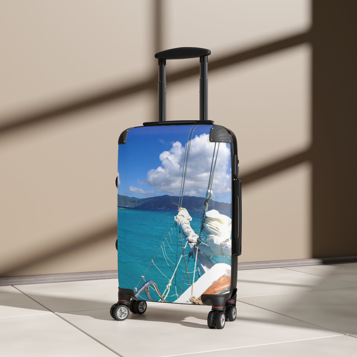 Tropical Sailboat Suitcase - Small, Medium and Large Sizes