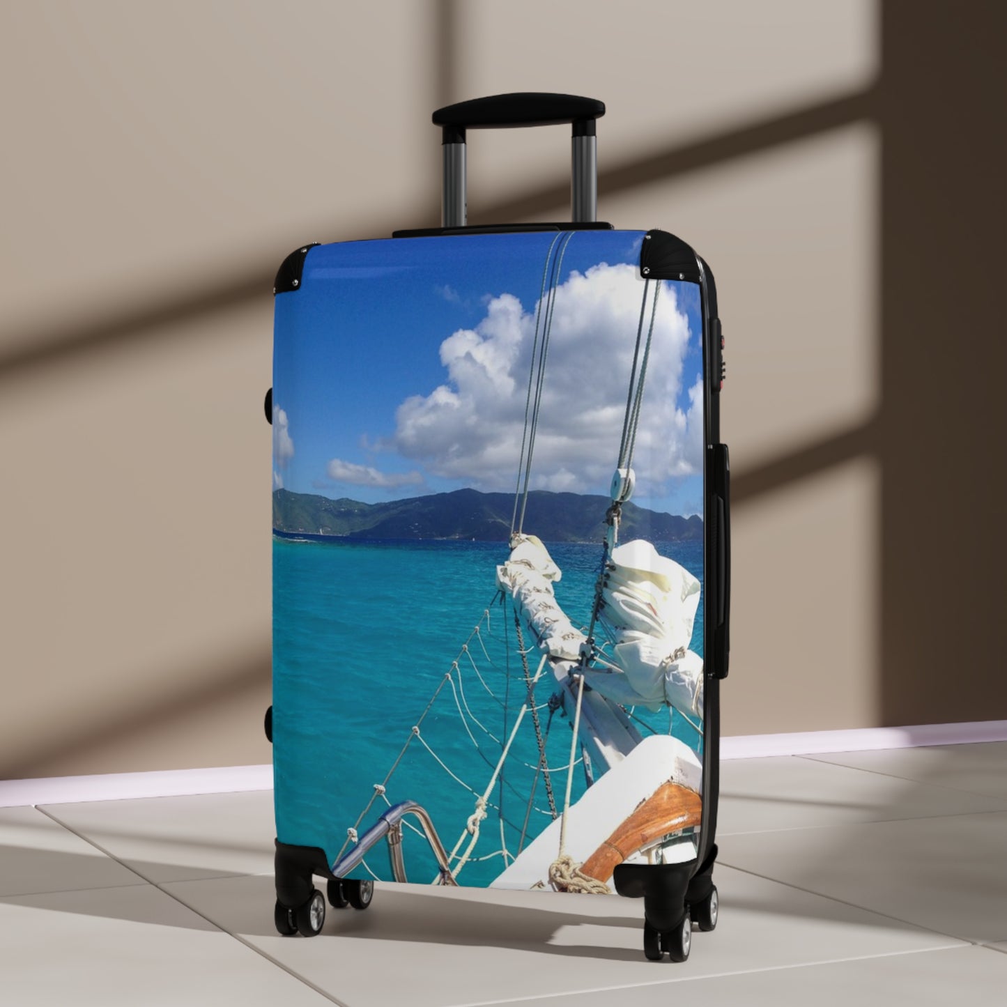 Tropical Sailboat Suitcase - Small, Medium and Large Sizes
