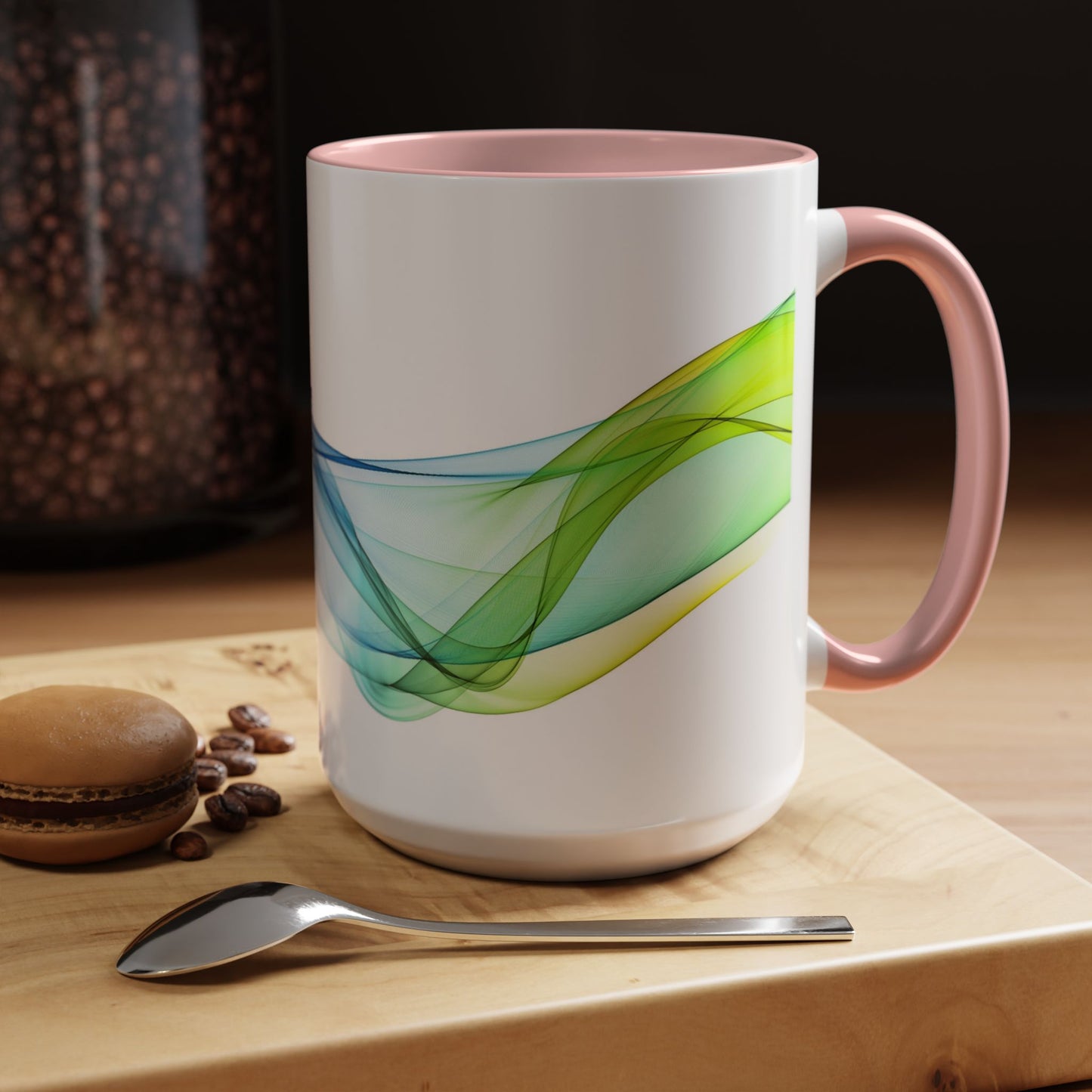 WildWestArt.co Coffee Mug – Abstract Wave Go with the Flow Art Design, 11 & 15 oz