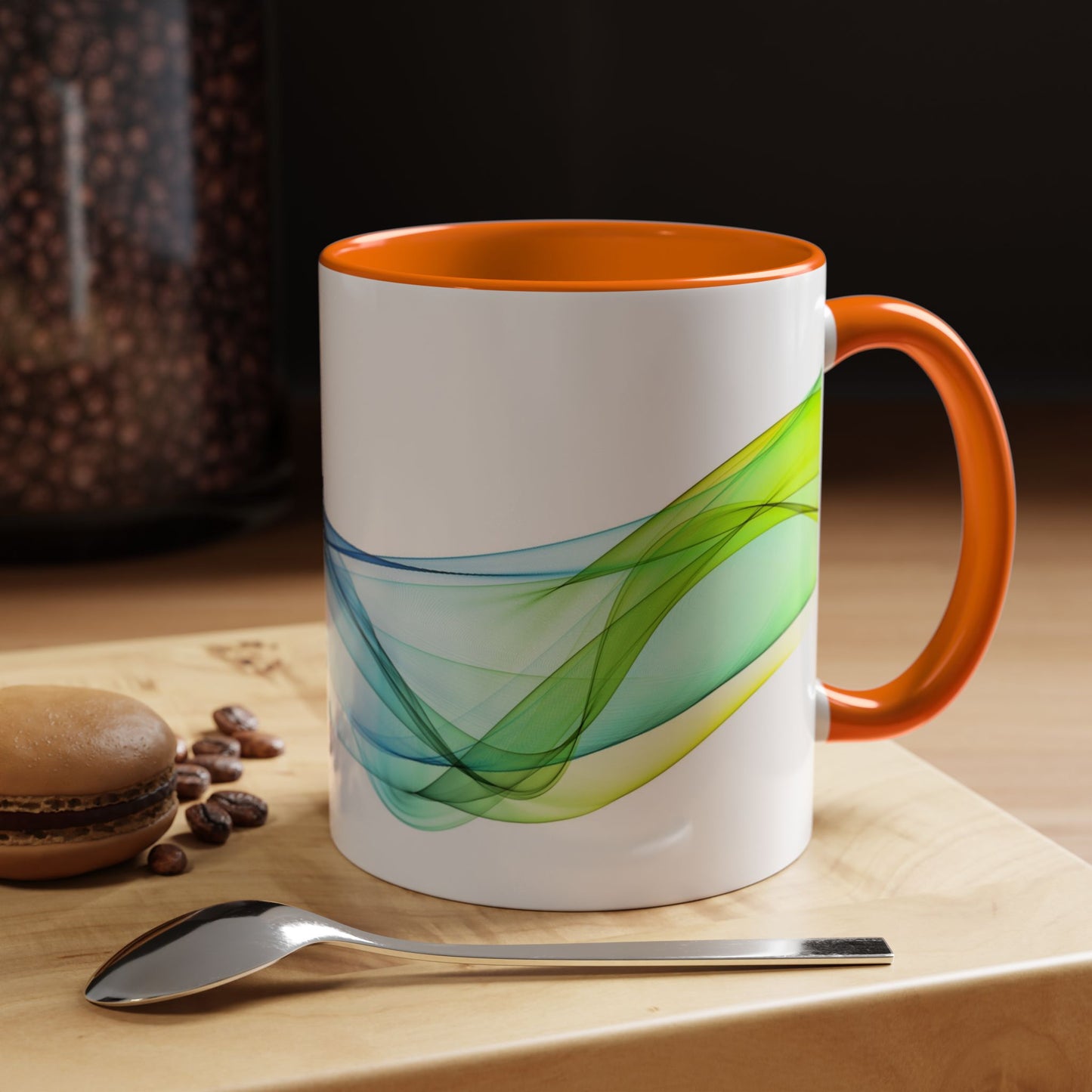 WildWestArt.co Coffee Mug – Abstract Wave Go with the Flow Art Design, 11 & 15 oz