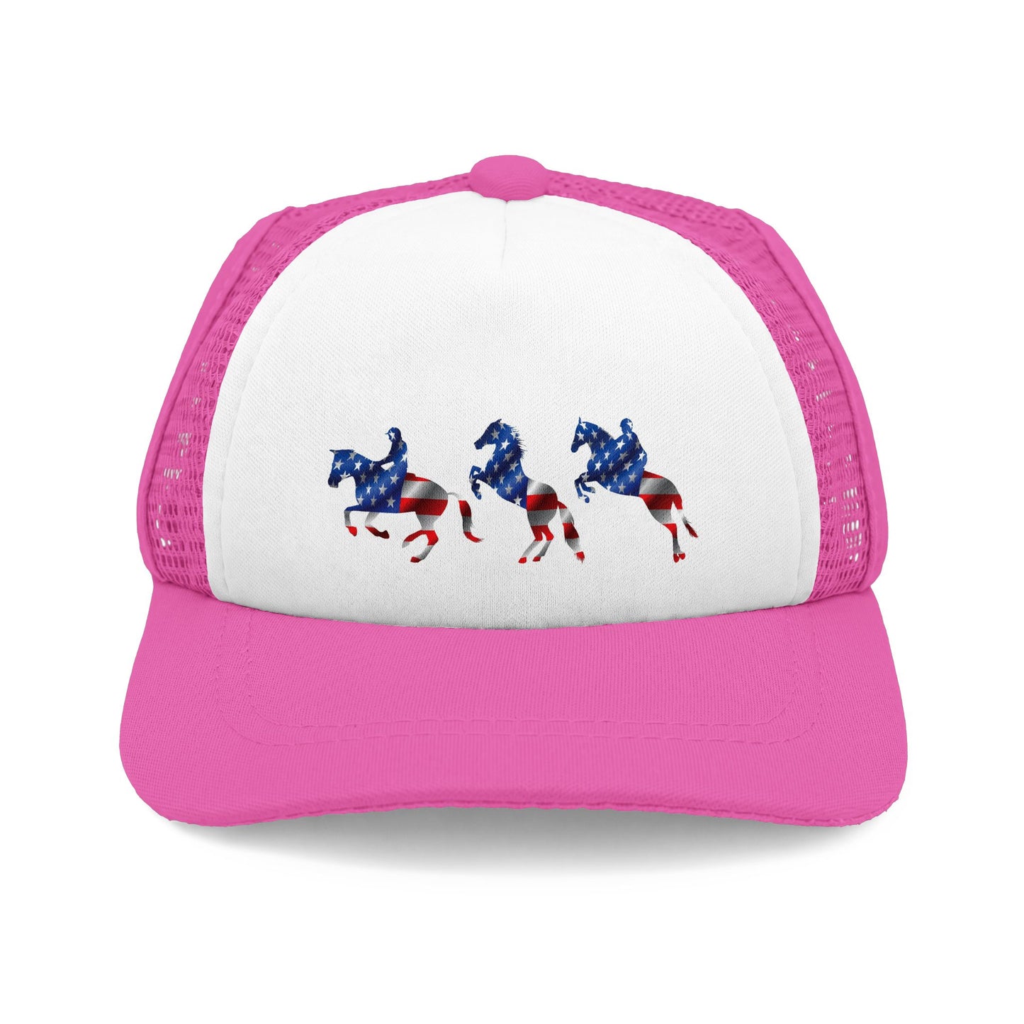 WildWestArt.co Dog Trucker Hat – Patriotic Holiday Art Design
