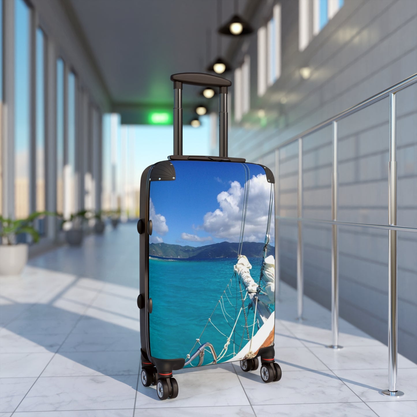 Tropical Sailboat Suitcase - Small, Medium and Large Sizes