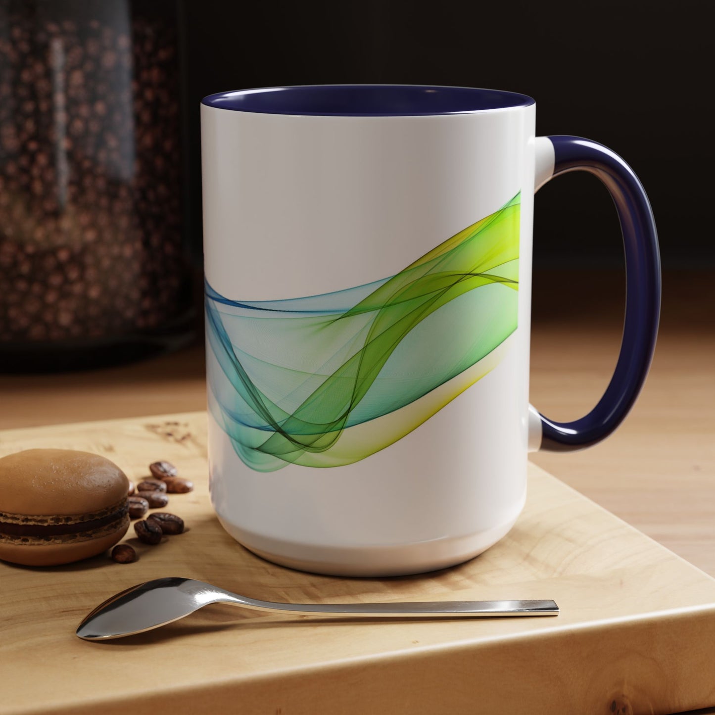 WildWestArt.co Coffee Mug – Abstract Wave Go with the Flow Art Design, 11 & 15 oz