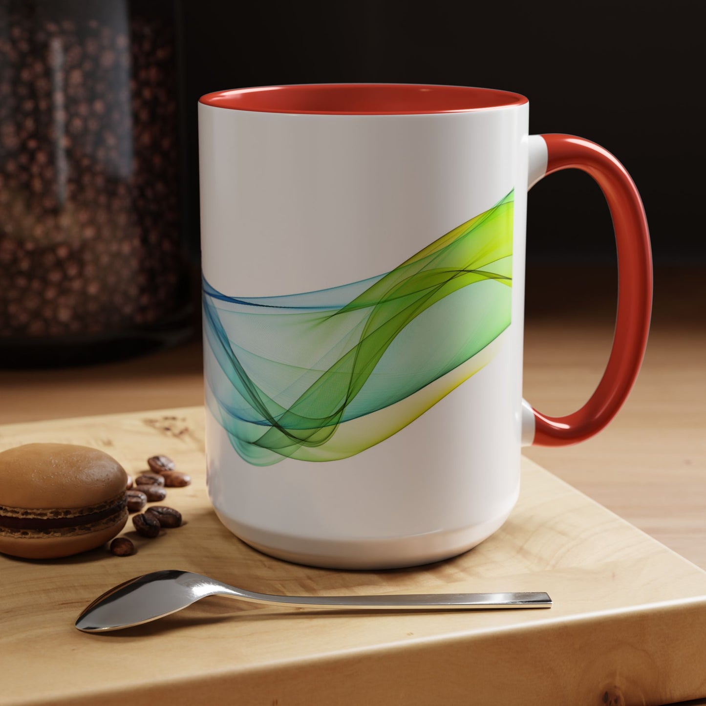 WildWestArt.co Coffee Mug – Abstract Wave Go with the Flow Art Design, 11 & 15 oz