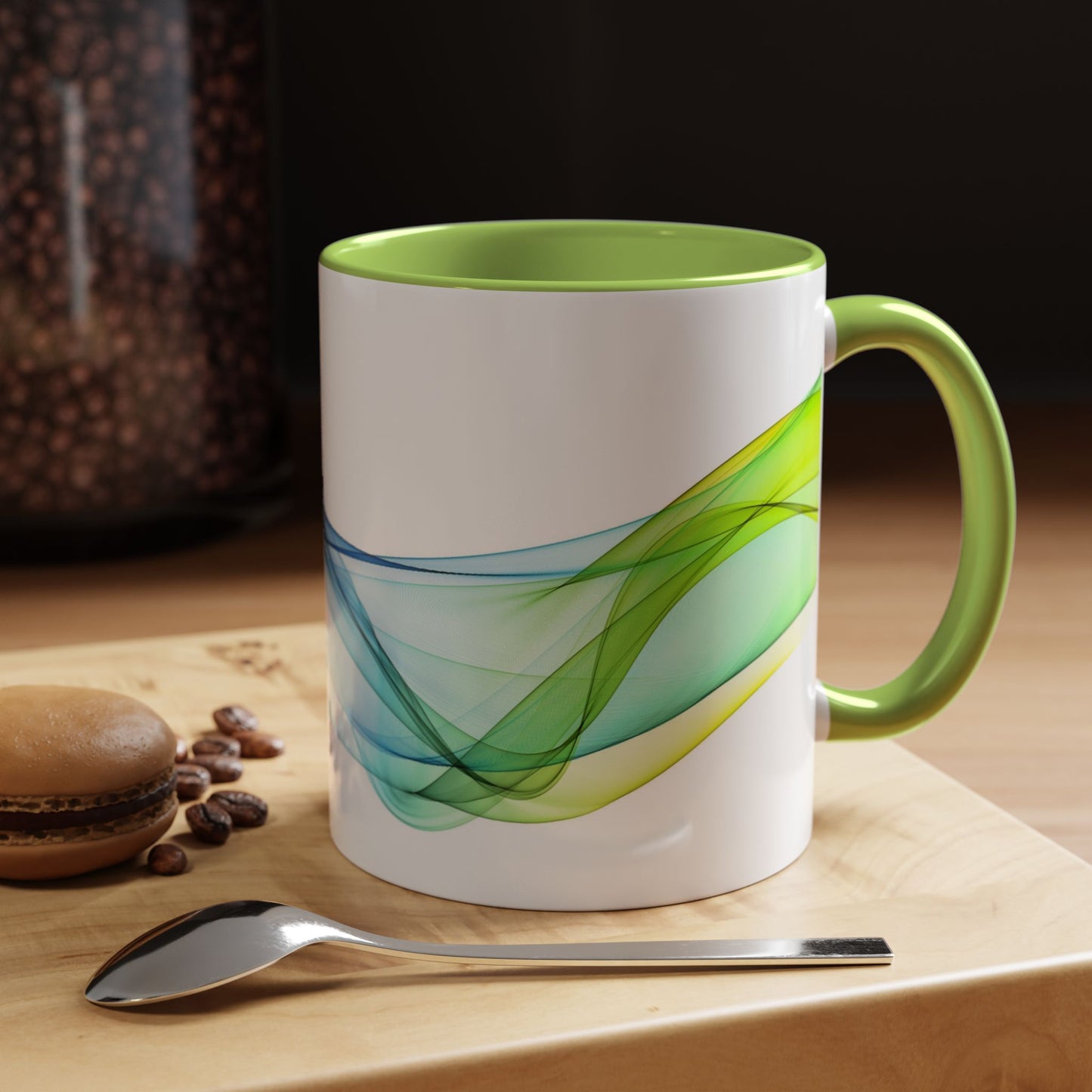 WildWestArt.co Coffee Mug – Abstract Wave Go with the Flow Art Design, 11 & 15 oz