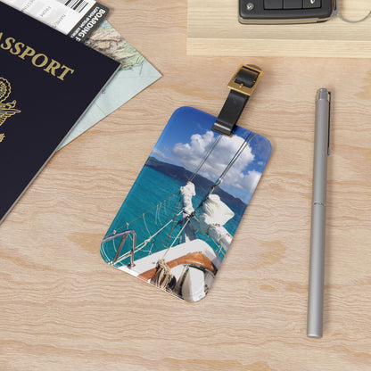 WildWestArt.co Luggage Tag – Tropical Sailboat