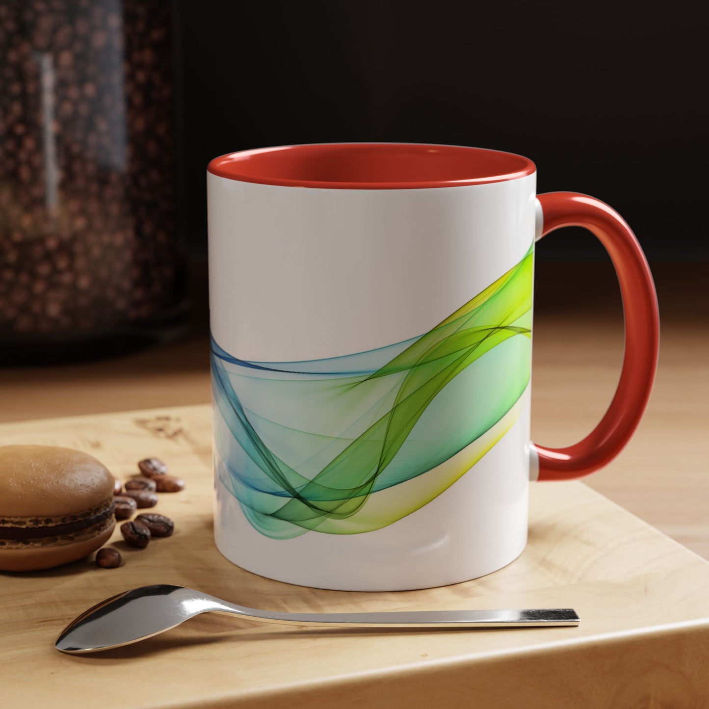 WildWestArt.co Coffee Mug – Abstract Wave Go with the Flow Art Design, 11 & 15 oz